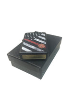 Zippo Lighter- Firefighter Flag Red Line Black Matte Windproof Lighter