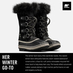 SOREL - Youth Joan of Arctic Waterproof Winter Boot for Kids Big Kid (8-12 Years) 6 Big Kid Black, Dove