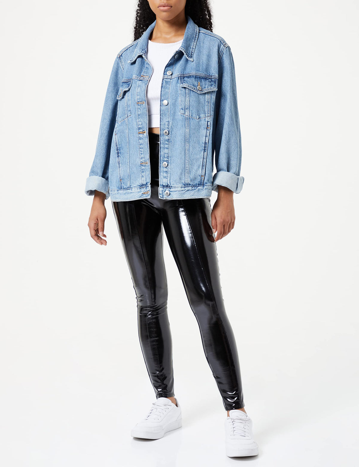 SPANX Women's Black Patent Faux Leather Leggings Size X-Large