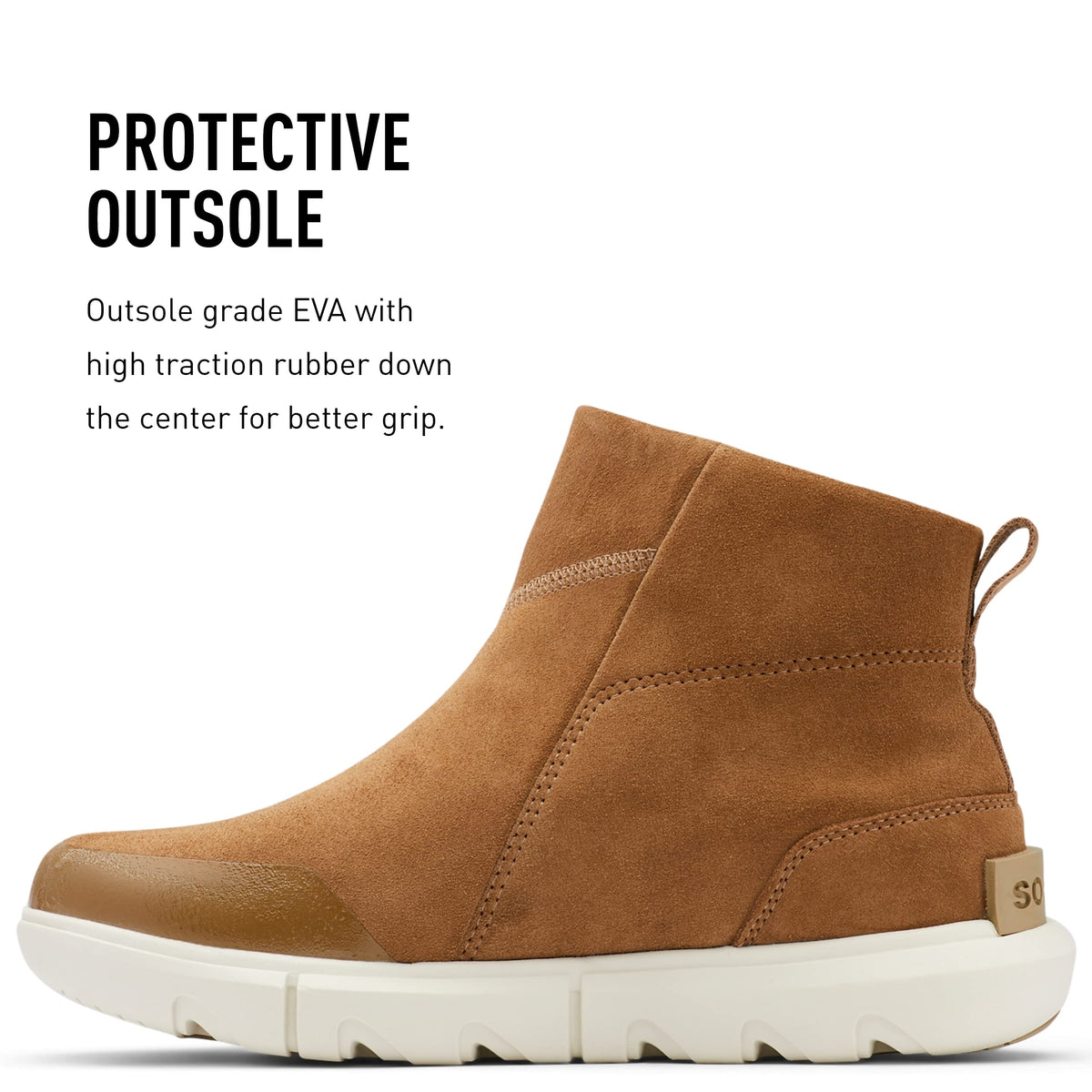 Sorel Women's Explorer II Bootie — Delta, Fawn — Waterproof Suede Winter Boots — Size 8