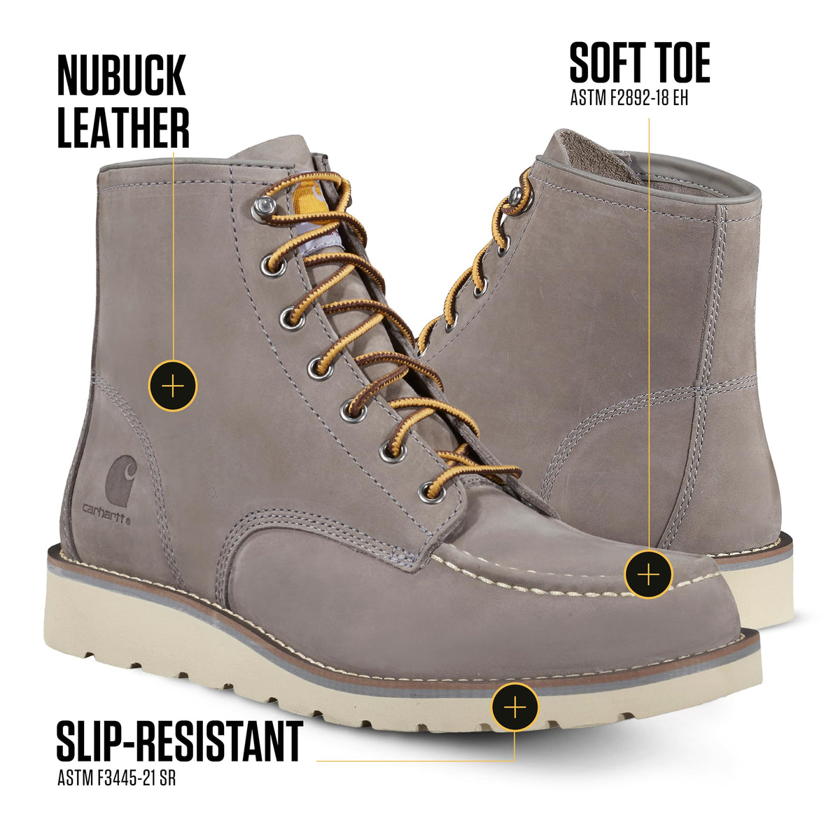 Carhartt Men's 6" Moc Toe Wedge Boot Ankle, Grey, 10 Wide