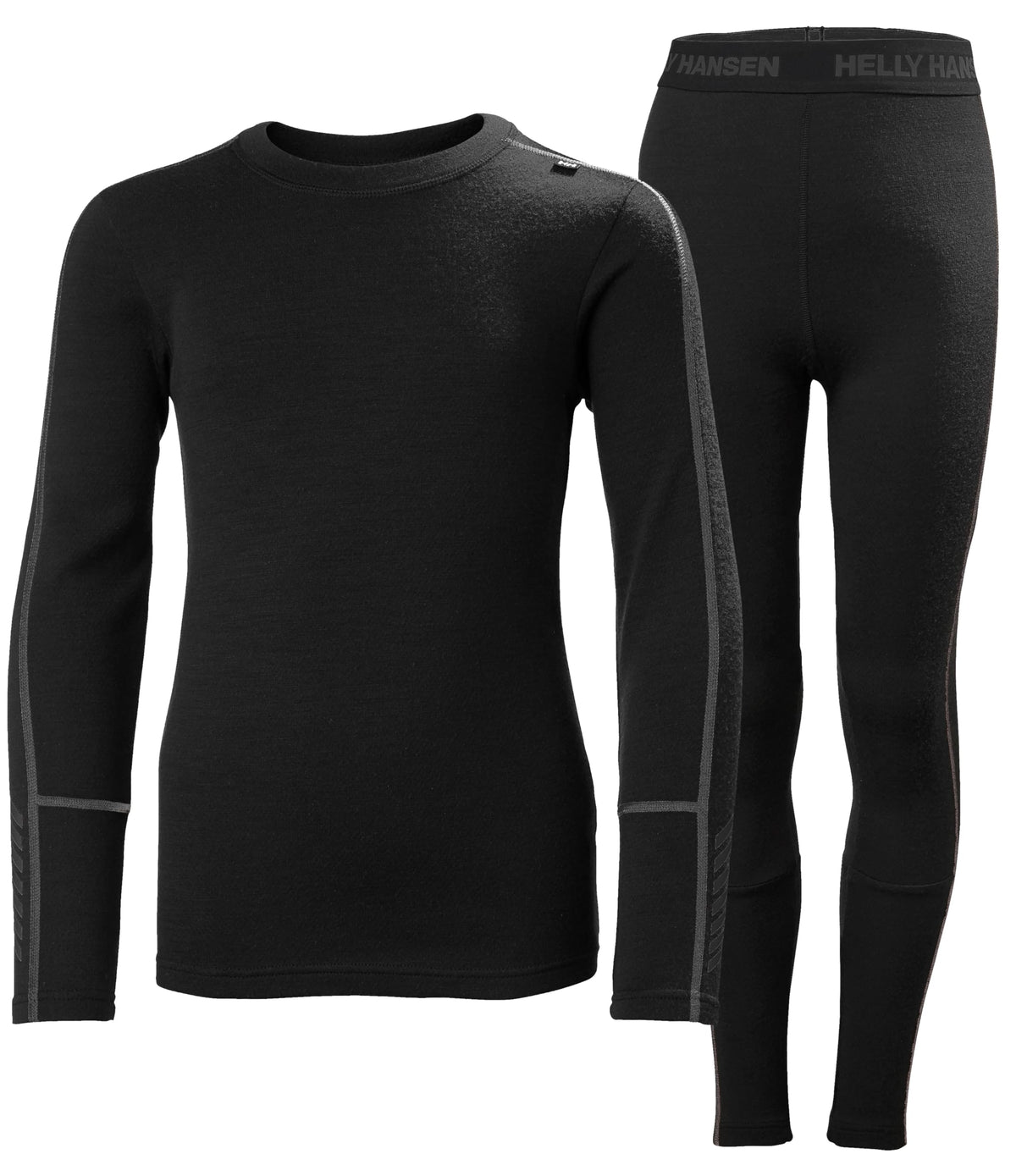 Helly-Hansen Juniors LIFA Merino Midweight Base Layer Set, 990 Black, Size 10