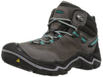 KEEN Women's Laurel Mid Height Leather Waterproof Trail Runner 6.5 Steel Grey/Baltic