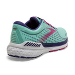 Brooks Women's Adrenaline GTS 21 Supportive Running Shoe - Yucca/Navy Blue/Fuchsia - 6 Medium