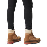 Sorel Women's Lennox Lace Cozy Waterproof Boot - Velvet Tan, Warp Red - Size 5.5