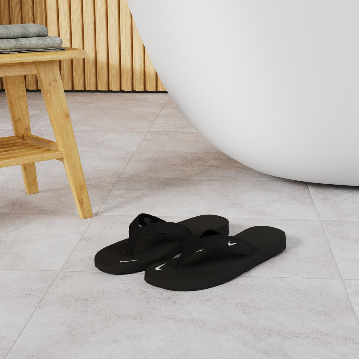 Nike Women's Celso Thong Sandal, Black/White, 12