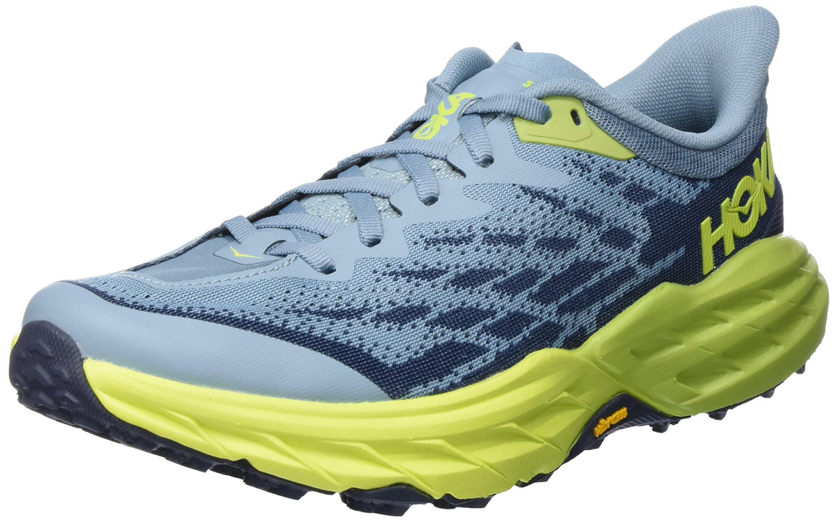 Hoka Oneone 1123159 Men's Speedgoat 5 Wide, Stone Blue/Dark Citron, stone blue/dark citron, 28.5 cm