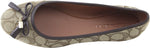 COACH Women's Bennie Signature Jacqueline Ballet Flat Shoes 9 B US Women in Khaki/Ruby Osh, Style FG2708