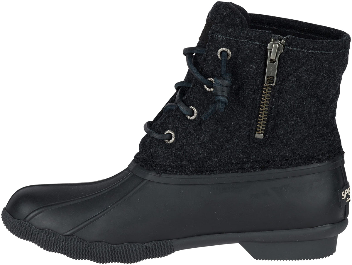 Sperry Women's Saltwater Boots, Black/Grey, 6 M US
