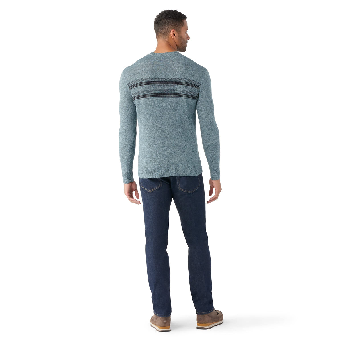 Smartwool Men's Sparwood Stripe Crew Sweater Twilight Blue Marl L