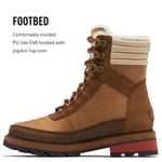 Sorel Women's Lennox Lace Cozy Waterproof Boot - Velvet Tan, Warp Red - Size 5.5