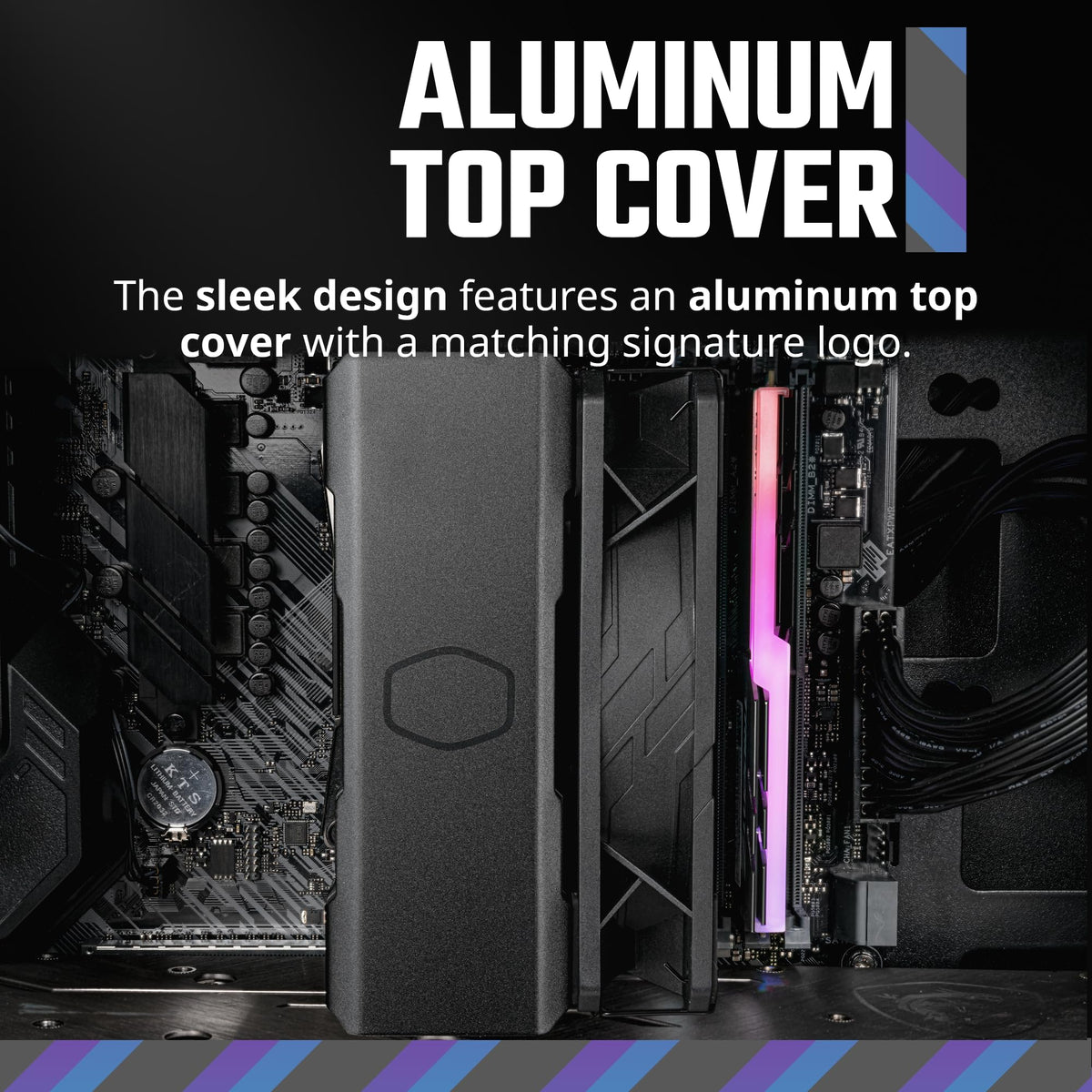 Cooler Master Hyper 212 Black CPU Air Cooler, SickleFlow 120 Edge PWM Fan, Aluminum Top Cover, 4 Copper Heat Pipes, 152mm Tall, AMD Ryzen AM5/AM4, Intel LGA 1851/1700/1200 Brackets