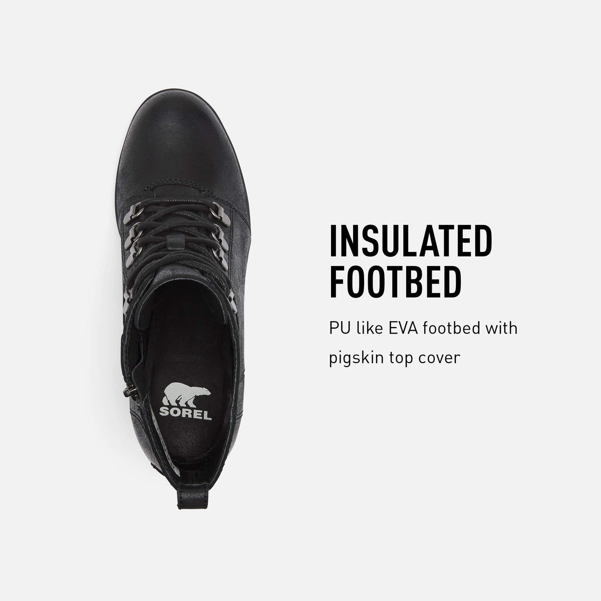 Sorel Women's Joan Uptown Lace Bootie — Black — Waterproof Leather Wedge Boots — Size 8