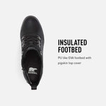 Sorel Women's Joan Uptown Lace Bootie — Black — Waterproof Leather Wedge Boots — Size 8