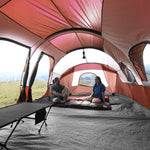 CAMPROS CP Tent 12 Person Camping Tents, 2 Room Weather Resistant Family Cabin Tent, 6 Large Mesh Windows, Double Layer, Divided Curtain for Separated Room, Portable with Carry Bag 12 Person Red