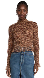 Free People Women's Hello There Top X-Small Leopard Combo