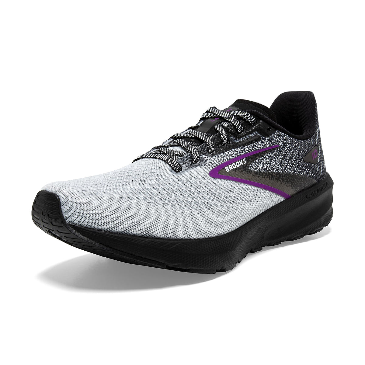 Brooks Women’s Launch 10 Neutral Running Shoe - Black/White/Violet - 6 Wide