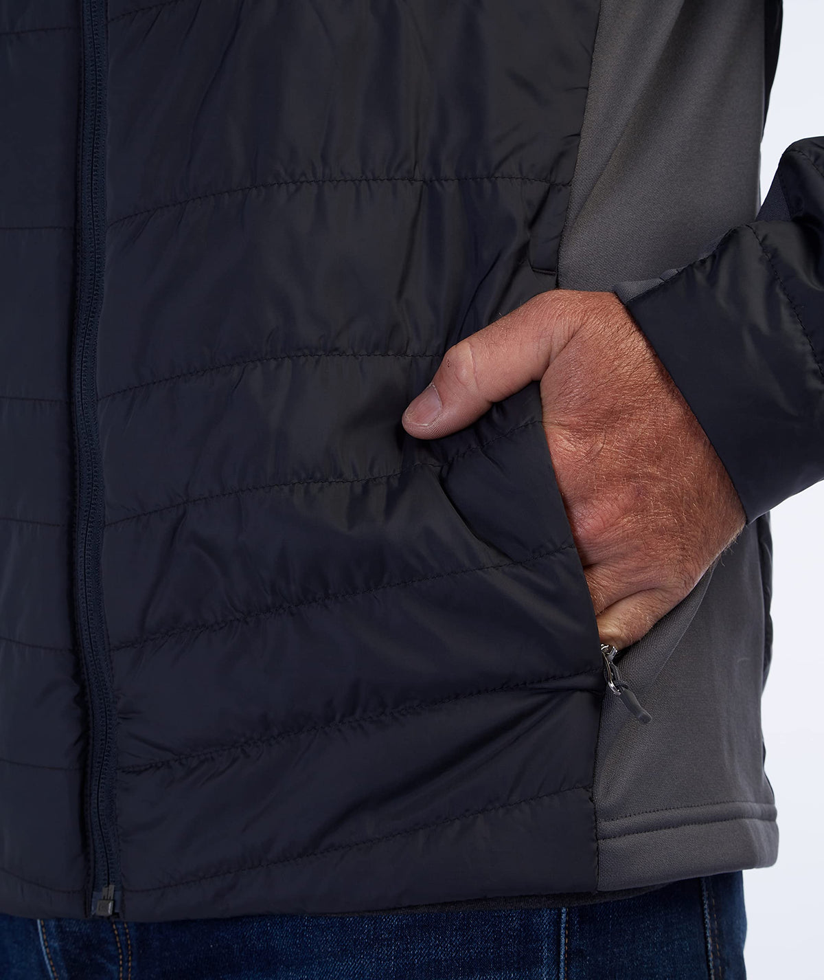 Spyder Men's Peak Zip Insulated Mid Layer Puff Ski Jacket, Black, Medium