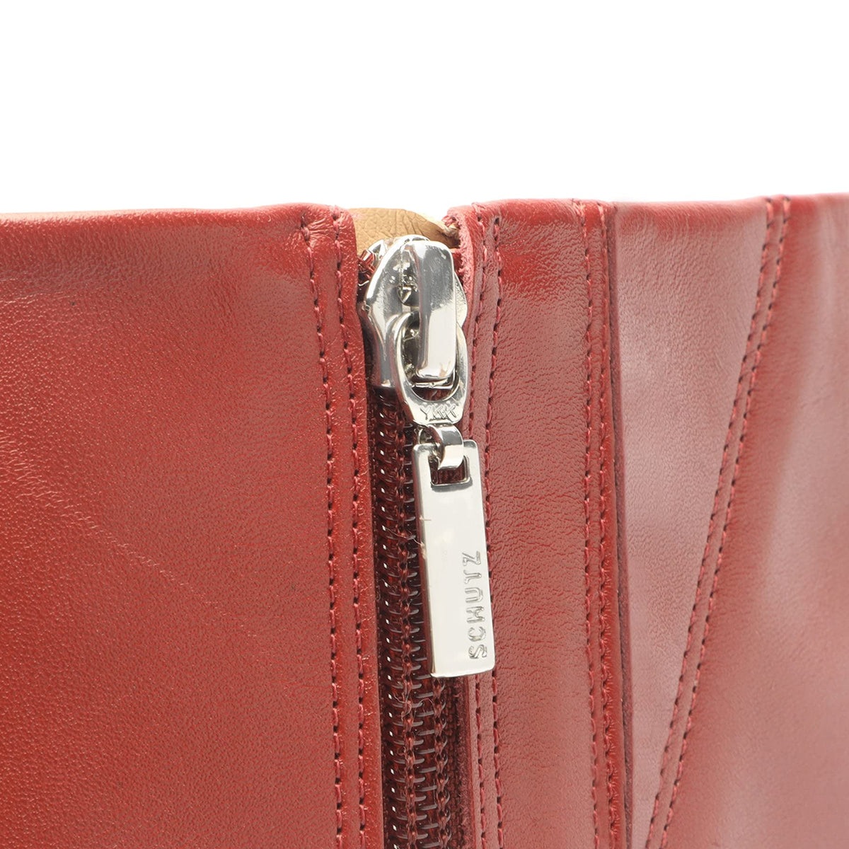 SCHUTZ Women's Mikki Up Boots 7.5 Red/Brown