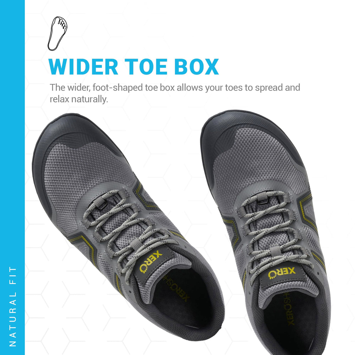 Xero Shoes Men's Mesa Trail Barefoot Waterproof Trail Runner, Steel, 11