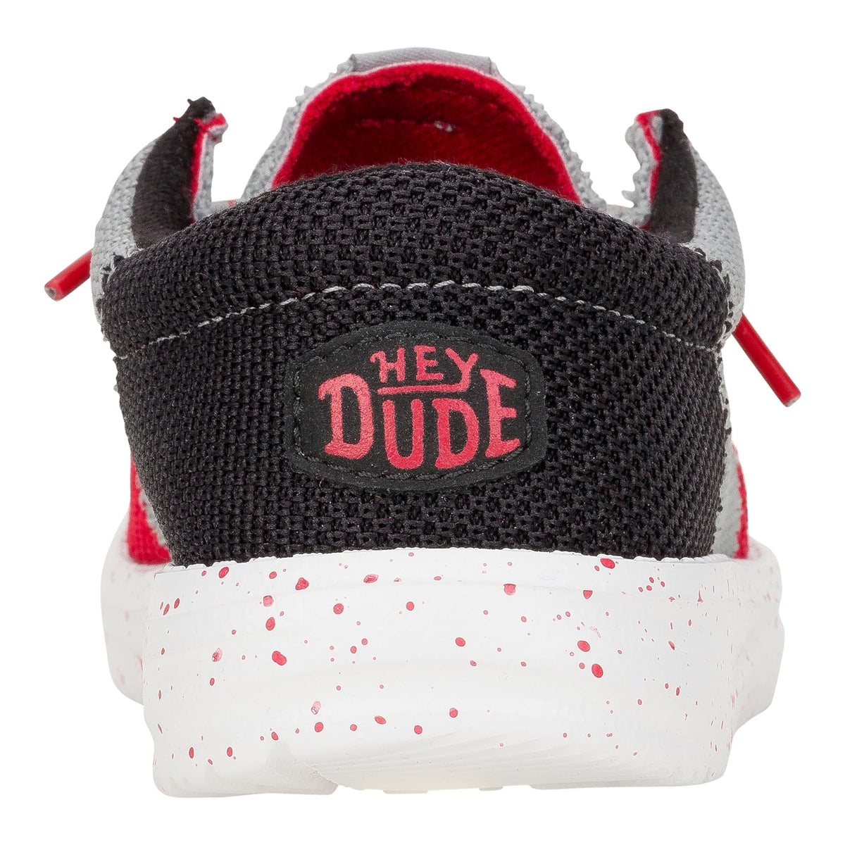 HEYDUDE Men's Kid Wally Tri Varsity Mesh (Little Kid/Big Kid), Red/Grey, 6 Medium