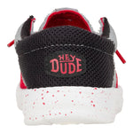 HEYDUDE Men's Kid Wally Tri Varsity Mesh (Little Kid/Big Kid), Red/Grey, 6 Medium