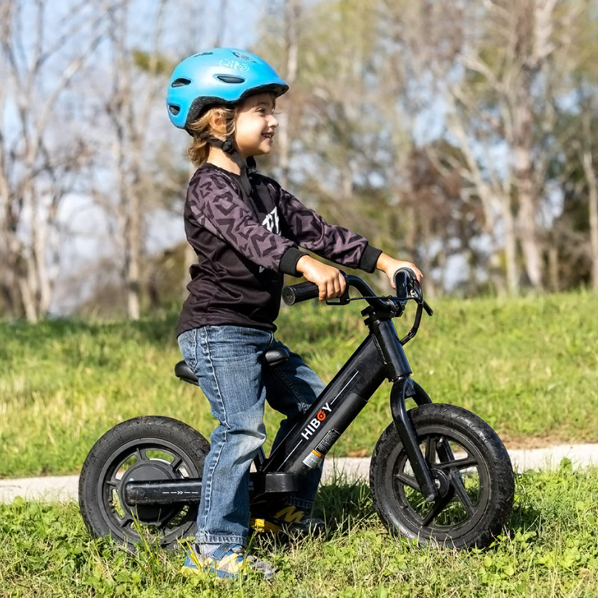 Hiboy BK1 Electric Bike for Kids Ages 3-5 Years Old, 24V 100W Electric Balance Bike with 12 inch Inflatable Tire and Adjustable Seat, Electric Motorcycle for Kids Boys & Girls (Black)