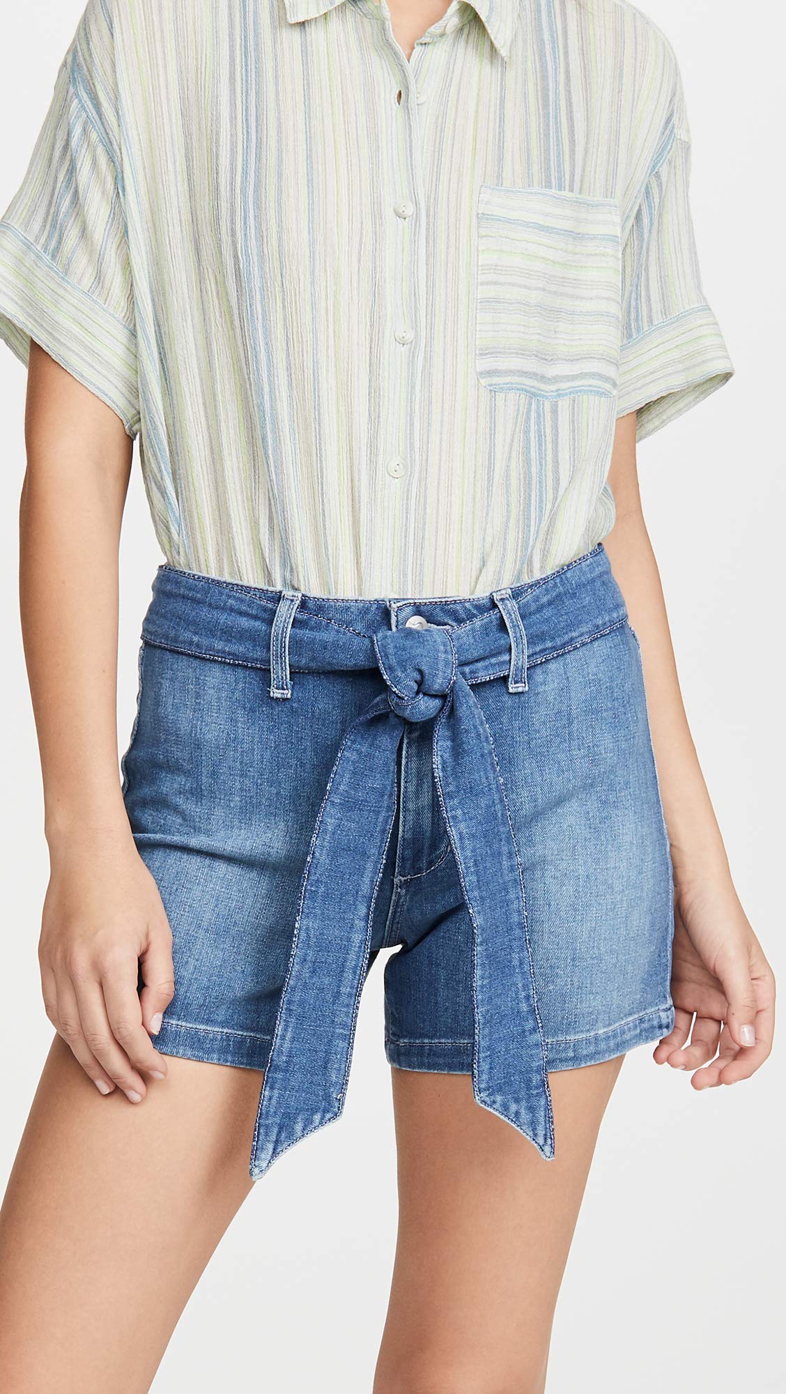 Joe's Jeans Women's The HR Belted Tie Shorts, Allison, Blue, 24