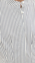 STAUD Women's Mini Lorenza Dress, Ivory Micro Stripe, S