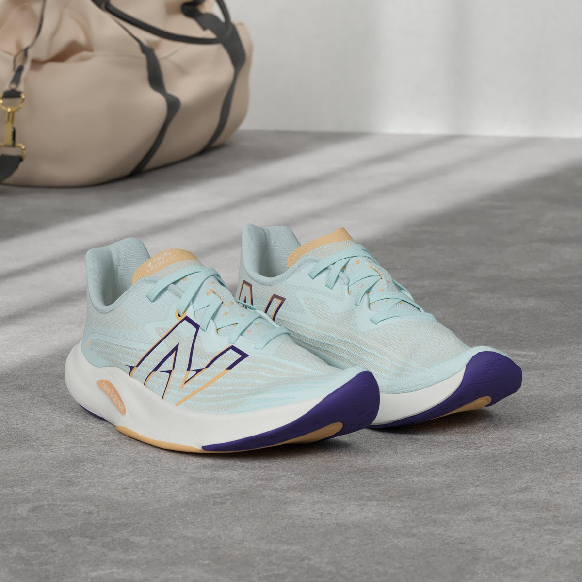 New Balance Women's FuelCell Rebel V2 Running Shoe 8.5 White Mint/Citrus Punch/Citrus Punch