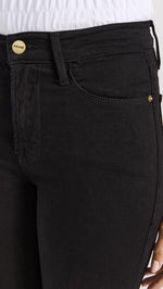 FRAME Women's Le High Straight Jeans, Film Noir, Black, 28