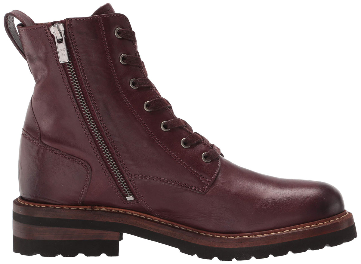 Frye Women's Ella Moto Lace Ankle Boot 7.5 Oxblood