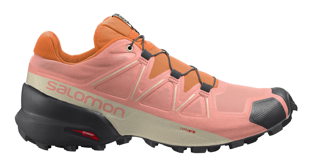 Salomon Women's Speedcross 5 Trail Running Shoes for Women, Blooming Dahlia/Black/Vibrant Orange, 6
