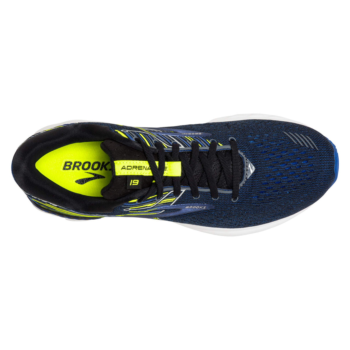 Brooks Mens Adrenaline GTS 19 Running Shoe - Black/Blue/Nightlife - D - 12.0