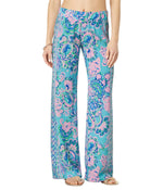 Lilly Pulitzer Bal Harbour Palazzo Blue Horizon Jungle Sunrise Engineered Pants MD 5