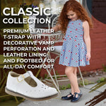 FOOTMATES Sherry Mary Jane Hook and Loop Leather T-Strap Shoes with Wide Toe Box and Custom-Fit Insoles, Non-Marking Outsoles - for Toddlers and Kids, Ages 1-8 White 10 Toddler