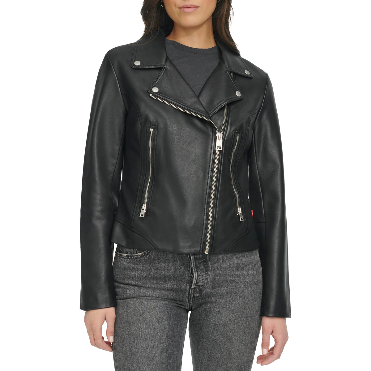 Levi's Womens Vegan 538 Moto (Regular & Plus Size) Faux Leather Jacket, Black, Small US