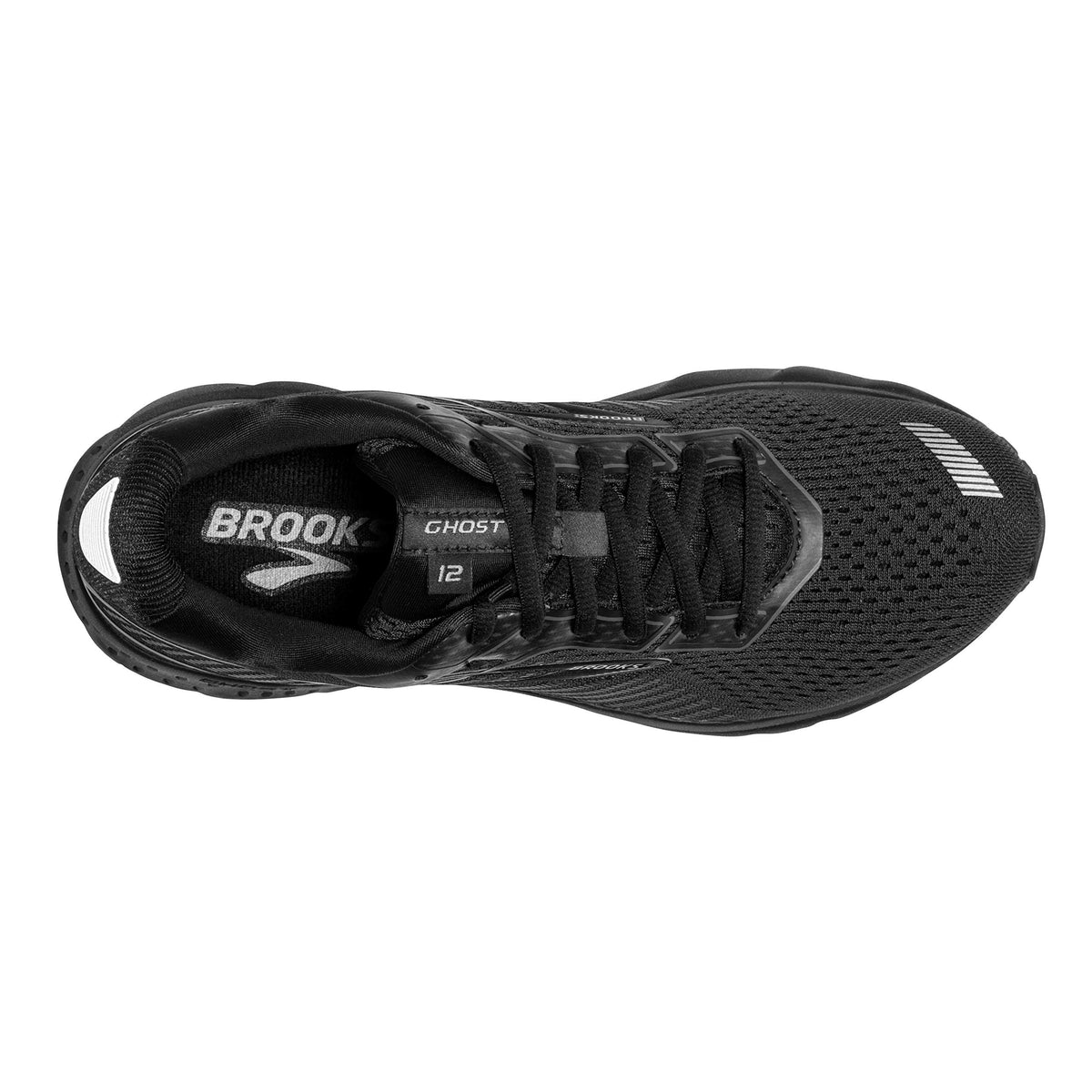 Brooks Womens Ghost 12 Running Shoe - Black/Grey - B - 8.0