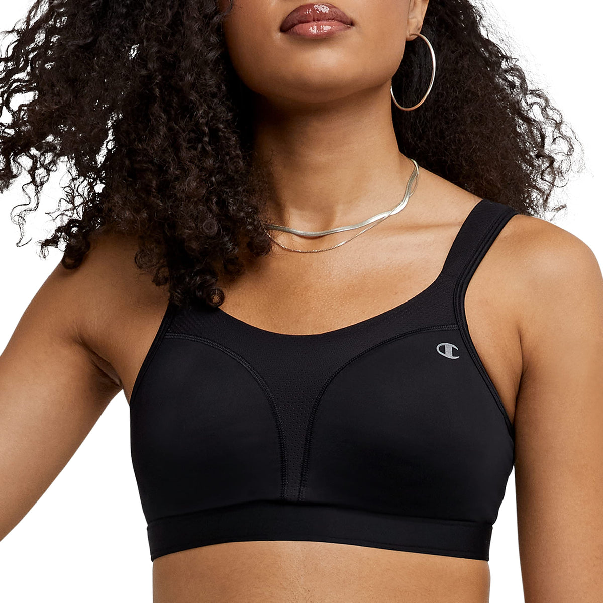 Champion womens Spot Comfort Full Support Sports Bra, Black, 38D US