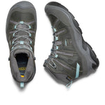 KEEN Women's Circadia Mid Height Comfortable Waterproof Hiking Boots, Steel Grey/Cloud Blue, 9 Wide