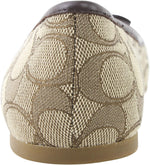 COACH Women's Bennie Signature Jacqueline Ballet Flat Shoes 9 B US Women in Khaki/Ruby Osh, Style FG2708