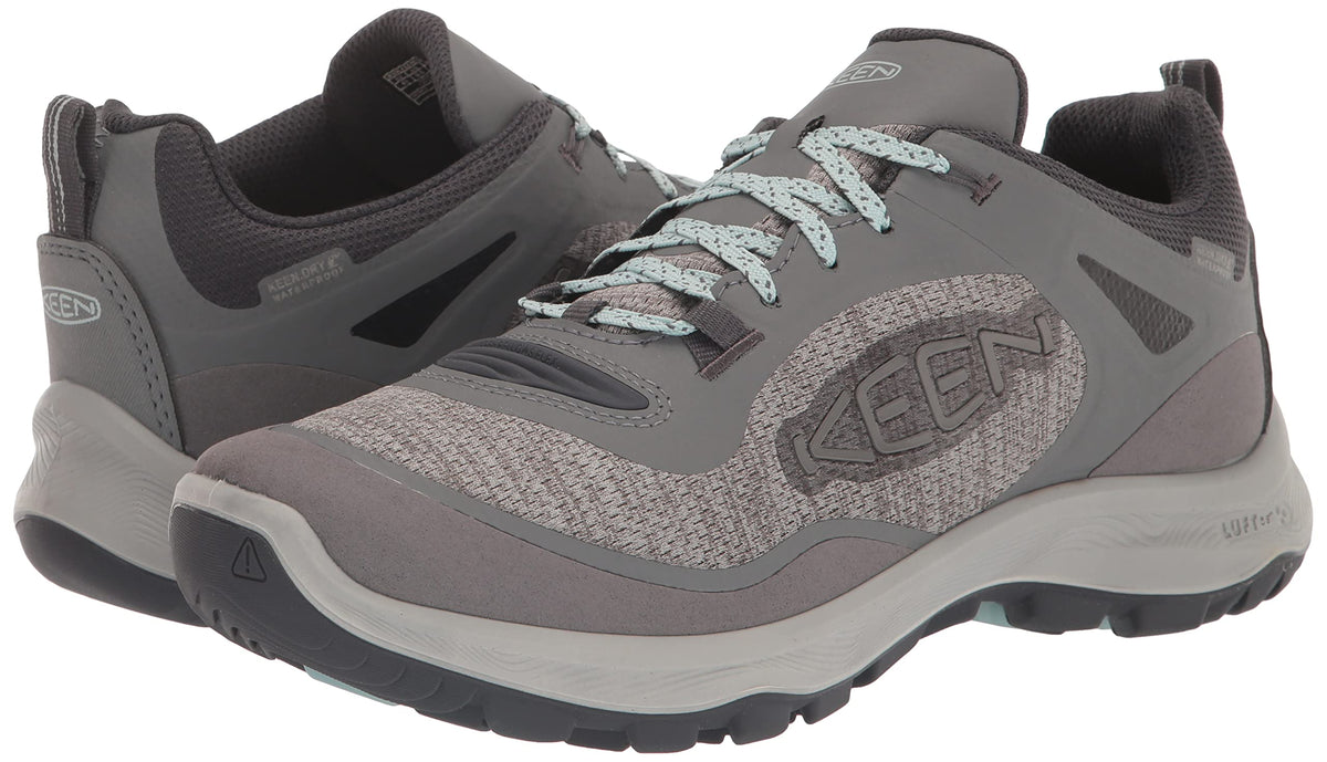 KEEN Women's Terradora Flex Low Height Waterproof Hiking Shoes, 9 US 9.5 Steel Grey/Cloud Blue
