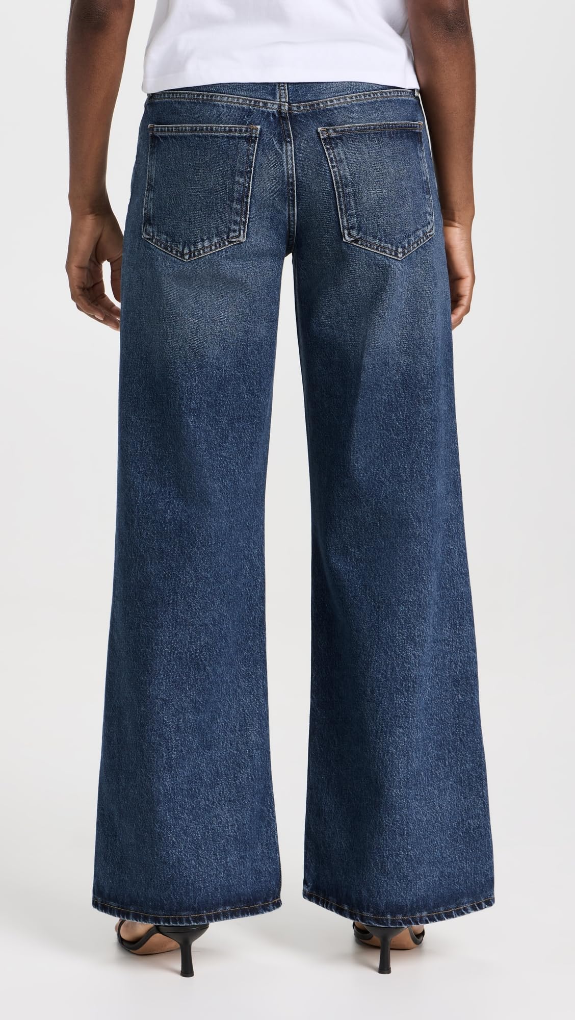 AGOLDE Women's Clara Jeans: Low Rise Baggy Flare, Noise, Blue, 23