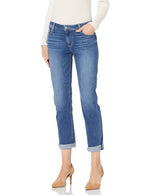 PAIGE Women's Brigitte Transcend Mid Rise Tailored Boyfriend Jean, Roadhouse, 33