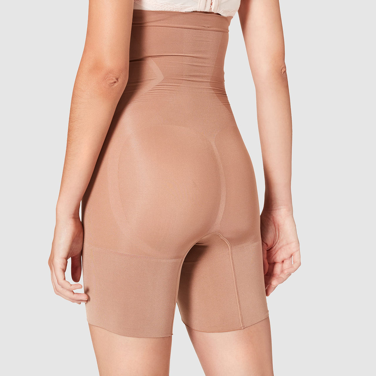 SPANX OnCore High-Waisted Mid-Thigh Short Cafe Au Lait XS