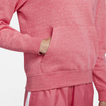Nike Women's NSW Fleece Hoodie Varsity (Small, Gypsy Rose/Heather/White)