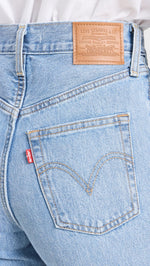 Levi's Women's Ribcage Wide Leg Jeans, Far and Wide, Blue, 28