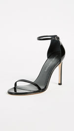 Stuart Weitzman Nudistsong Ankle Strap Sandal Black Patent Leather 11 N