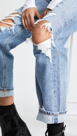 AGOLDE Women's 90s Mid Rise Straight Fit Jeans, Fall Out, Blue, 25