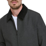 Dockers Men's Wool Blend Zip Up Jacket with Quilted, Charcoal (Without Bib)